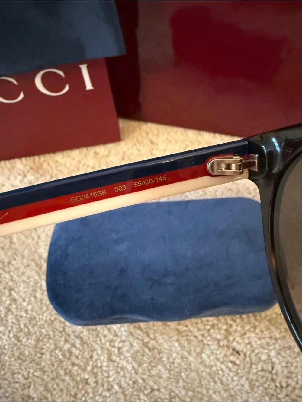 Gucci GG0416SK Sunglasses Brown Frame Brown Gradient Lens 145mm